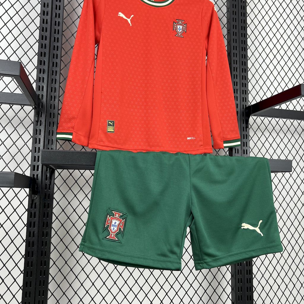 Kit Infantil Portugal Home 25/26 - Manga longa